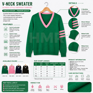 HMR Women Acrylic Sisterhood Eco-Friendly Solid Casual <b>Cardigan</b> <b>Sweater</b> Women's Green Knitted V-Neck with Pink Contrast Trim - Product Image 6