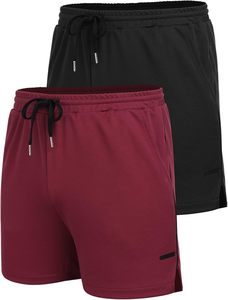 Shorts de sport pour hommes, légers, respirants, en jersey Spandex/Polyester, pour l'entraînement, la course à pied, la remise en forme, les exercices sportifs, taille haute - Product Image 1