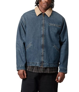 Chaqueta de trabajo de lona de alta calidad con logotipo personalizado para hombre, informal de algodón de invierno con cremallera bordada para primavera - Product Image 1