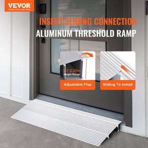 Regolabile 2 \ "aumento 800 Lbs capacità di carico in alluminio porta soglia rampa per sedie a rotelle sedie a motore-porta rampa modulare - Product Image 2