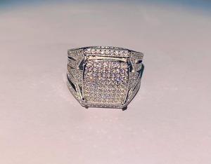 Square Moissanite <b>Ring</b> Full Pave Bling Band 925 Sterling Silver Diamond Jewelry Mens Hip Hop <b>Ring</b> <b>Iced</b> Out Statement <b>Ring</b> - Product Image 2