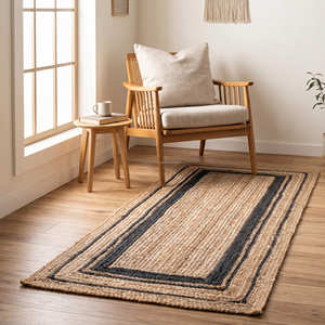 3' x 5' Hand Braided Geometric Jute Runner Rug for Hallway, Entryway & Farmhouse Home Decor - Product Image 3