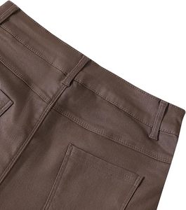 Shorts en similicuir personnalisés pour femmes, taille élastique, en cuir latex, décontractés, service OEM ODM, étiquette privée, ornés de strass - Product Image 6