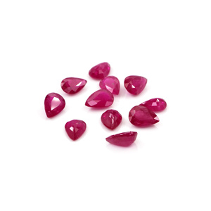 Rubis naturels non traités du Mozambique, formes poire calibrées 4x6mm, pierres précieuses de rubis naturelles facettées en vrac pour la fabrication de bijoux, prêtes à l'emploi - Product Image 1
