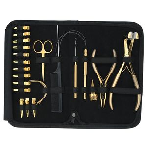 Kit de herramientas para extensiones de cabello de salón: Alicates de crimpado de tres orificios, Alicates para extensiones de cabello con clip, Pinzas de separación de cabello, Peine de acero inoxidable - Product Image 1