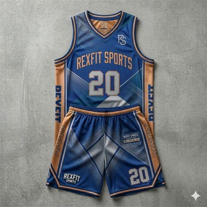 Maillot et short de football personnalisés REXFIT SPORTS pour hommes, vêtements de sport actifs, maillot sans manches pour hommes, vêtements de sport pour l'entraînement - Product Image 1
