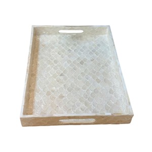 Plateau de service de luxe en nacre, fait main, incrusté de coquillages, plateau décoratif pour la maison, l'hôtel, le restaurant, pour le service et les cadeaux - Product Image 1