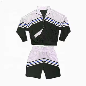 Conjunto de Chaqueta y Pantalones Cortos de Nailon para Hombre, Estilo Urbano, con Cierre, Dos Piezas, Traje Deportivo - Product Image 2
