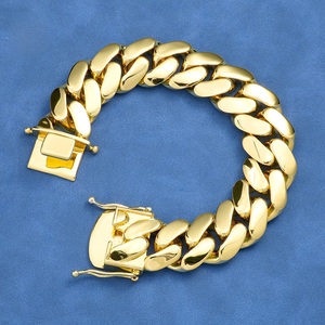 Bracelet pour homme en argent 925 plaqué or, maillons cubains, chaîne gourmette épaisse, bijou de luxe et de caractère - Product Image 2