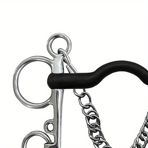 Mors en acier inoxydable, sans rouille et anti-décapage, avec embout en caoutchouc noir d'environ 18 mm d'épaisseur - Product Image 5