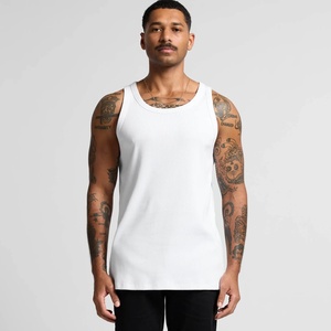 Premium Quality Men's <b>White</b> Polyester/Cotton Eco-Friendly Breathable <b>Tank</b> <b>Top</b> O-Neck Casual Solid Knitted Muscle Shirt Front - Product Image 3