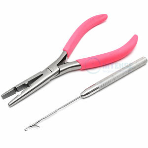 Pinzas de Acero Inoxidable de 7 Pulgadas de Alta Calidad para Remover Extensiones de Cabello, Agujas de Ganchillo de 3.6mm con Orificio Completo/Parcial, Ligeras y Reutilizables - Product Image 1