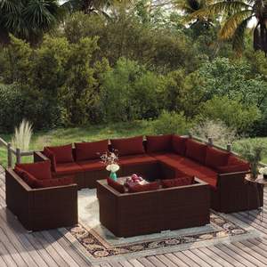 Conjunto de Muebles de Jardín en Color Marrón y Rojo Canela - Product Image 1