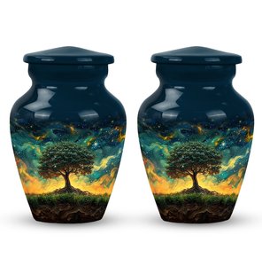Urna Funeraria Mystic Tree Galaxy Bosque Encantado para Mujer Adulta, Capacidad de hasta 200 Pulgadas Cúbicas, Sabiduría del Árbol Celestial - Product Image 3
