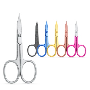 Ciseaux de beauté en acier inoxydable personnalisables avec logo OEM Outil de maquillage pour la coupe des sourcils et des cils pointus avec logo personnalisable - Product Image 6