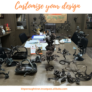 Wholesale Traditional Wrought Iron Fence Door Gate Components Decorative Metal Art Fence Panels Rose <b>Flower</b> Accessories - Product Image 5