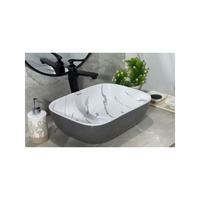 Haute qualité marron Portable lavabo à main comptoir salle de bain évier Table céramique Art bassin sanitaire pour salle à manger
