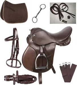 Inggris naik kulit sadel Starter Kit-coklat semua ukuran tersedia Tack Set bahasa Inggris kuda balap produk dari India