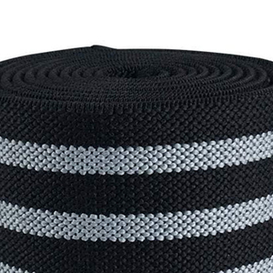 Soporte de Rodilla Ajustable y Transpirable con Compresión para Deportes y Fitness, Unisex, Cierre de Velcro, Negro con Rayas Grises - Product Image 5