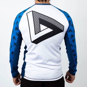 MMA Rashguard Compression Shirt Customizable Logo Digital Print Eco-Friendly Spandex/Polyester Unisex Wholesale BJJ Wear Washed - Product Image 2