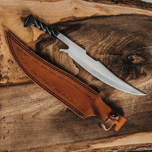 Cuchillo Medieval de Acero con Alto Contenido de Carbono, Forjado a Mano, Personalizado, con Funda de Cuero, Disponible para DIY y OEM/ODM - Product Image 4