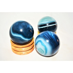 Esferas de bola de ágata de Calcedonia azul, cristales artesanales decorativas de Jade Feng Sui Reiki, bolas de mineral - Product Image 1