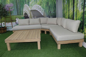 Conjunto de Sofás Esquineros de Madera de Acacia, Duradero, para Exteriores, para Patio, Jardín, Resort y Uso Comercial en Hostelería - Product Image 6