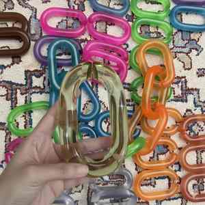 Arte de Pared Artesanal de Resina, Estilo Moderno, Eslabones Grandes, Mezcla de Colores, Punk, Huecos, Cadena Larga y Voluminosa de Múltiples Piezas, Decoración del Hogar - Product Image 5