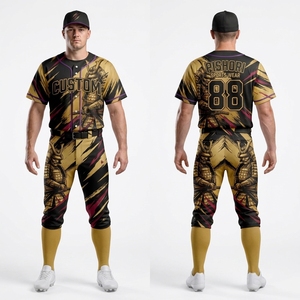 Custom <b>Men's</b> 100% Polyester <b>Navy</b> Red Sublimation Baseball Jersey Pants Set with Team Name Player Number Design - Product Image 6