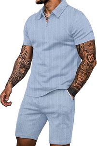 Conjunto de Camiseta y Pantalones Cortos Casuales de Primera Calidad para Hombre, 100% Poliéster, Antibacteriano, de Secado Rápido, Ligero para Verano, Ropa Personalizada - Product Image 4