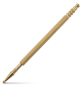 Brass Acupressure Jimmy Pen Double Ended Massage Tool Knurled Grip Gold Finish - Product Image 2