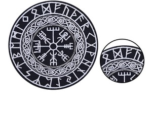 Parche Bordado Vikingo con Runas y Escudo del Brújula Nórdica para Ropa, Precio al por Mayor, por MEHMOOD APPARELS - Product Image 4