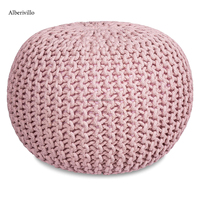 Coussin de sol en jute tressé fait à la main Pouf ottoman