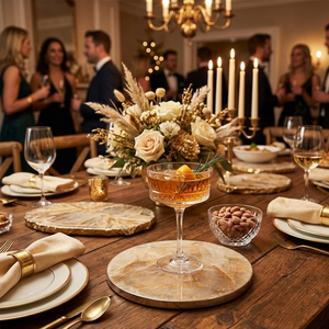 Handcrafted Modern Gold Capiz Shell Inlay Round <b>Coasters</b> <b>for</b> <b>Drinks</b> Cup <b>Coaster</b> <b>for</b> Party Table Decoration from Vietnam - Product Image 4