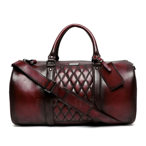 Sac de voyage en cuir véritable tendance, imperméable, avec bandoulière réglable, sac de transport multifonctionnel pour l'extérieur - Product Image 1