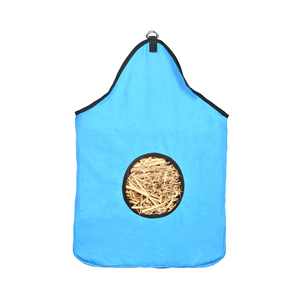 Horse Hay Bag Turquoise Round Opening Canvas <b>Slow</b> <b>Feeder</b> Durable Hanging Stable Feeding Bag for Travel Trailer Use - Product Image 4