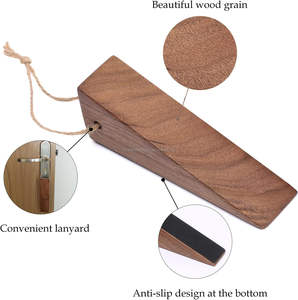 Handmade Nordic Solid Wood Door Stopper Modern Anti-Collision Door Closing <b>Plug</b> Vertical Decorative Pattern - Product Image 3
