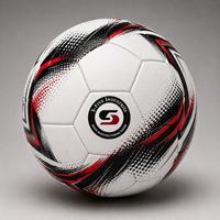 Balón de Fútbol con Patrón Blanco, Rojo, Negro y Amarillo, Balón de Entrenamiento Resistente, Talla 5