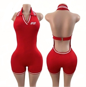 Women's 2 Piece Sports <b>Set</b> Sleeveless Turn-down Collar Solid Color <b>Knitted</b> Activewear Shorts <b>Set</b> Spring Summer Breathable Fit - Product Image 3