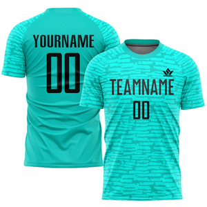 Maillot de football personnalisé pour homme, sublimé, avec nom et numéro d'équipe, col rond, manches courtes, 100 % polyester, anti-humidité, uniforme d'équipe adulte - Product Image 6