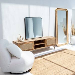 Mueble para TV de 2 Puertas Vandana Altis Sierra Rattan, Consola de Entretenimiento Moderna de Madera Maciza Tejida Natural - Product Image 4