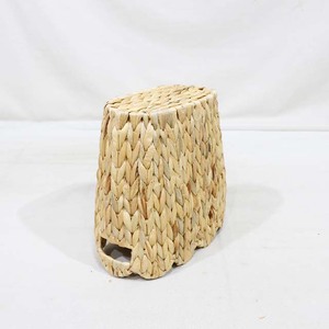 Panier décoratif tendance en jacinthe d'eau tressée, grand format, écologique, avec bord festonné et découpes, pour rangement domestique, direct usine - Product Image 5