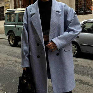 Manteau long pour femme, style tendance, tissu en toile, doublure en coton, respirant, saison froide d'hiver - Product Image 3