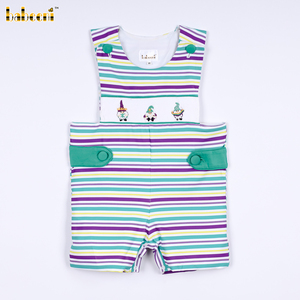 ชุดเด็กทารกชายแบบยาวธีมมาร์ดิกราส์ปรับแต่งได้ของ Babeeni ลายตัวการ์ตูนปักมือ ผ้าสแปนเด็กซ์/คอตตอน รับผลิตแบบ OEM ODM - BB3458 - Product Image 1