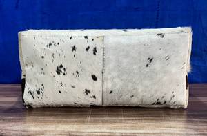 <b>Women's</b> Casual White Spotted Real Fur Tote <b>Bag</b> with Genuine Cowhide Leather <b>Belt</b> Western Style - Product Image 5
