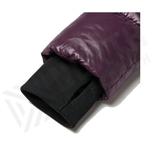 Hooded Quilted Waterproof <b>Bubble</b> Jacket Black Full Sleeve Winter Windproof Cotton Shell Knitted Fabric Polyester Filling Stand - Product Image 6