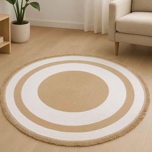 Alfombra Ovalada de Pelo Alto a Rayas, Hecha a Mano, Reversible, Lavable, Apta para Mascotas, Antideslizante, de Proveedor Local de BD - Product Image 6