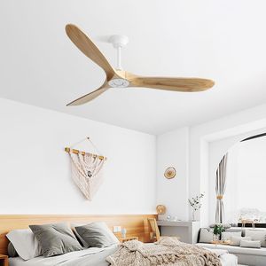 Ventilatore da Soffitto Moderno da 60 Pollici con 3 Pale in Legno Massello, 6 Velocità, Telecomando, 3 Colori Dimmerabili per Soggiorno - Product Image 3