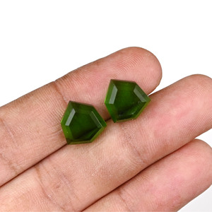 High Quality <b>Peridot</b> Quartz Hexagon Shape Step Cut High Polish 12mm Flatback Loose Cabochon Jewelry Making Pendant Earring - Product Image 6