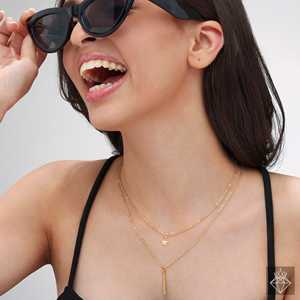 สร้อยคอทอง Prao ที่มีดาวและบาร์หลายชั้นเครื่องประดับชั้นที่ทันสมัย - Product Image 5